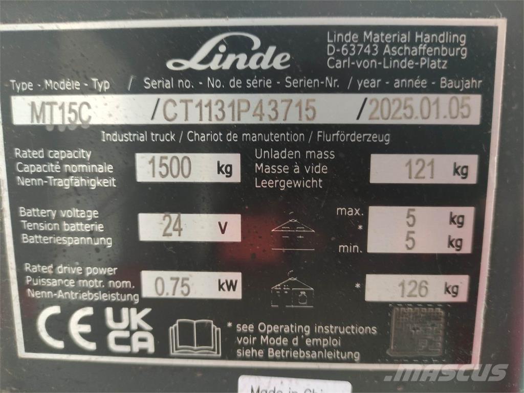 Linde MT15C Nízkozdvižný vozík