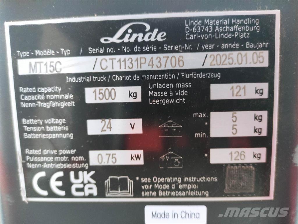 Linde MT15C Nízkozdvižný vozík