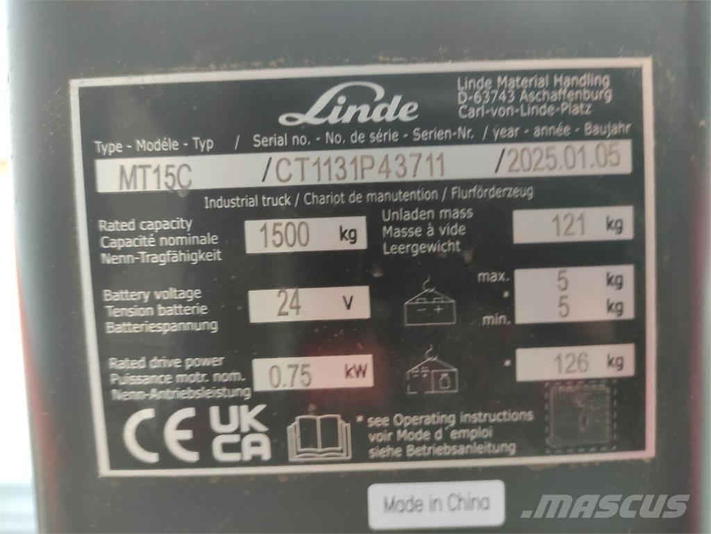 Linde MT15C Nízkozdvižný vozík