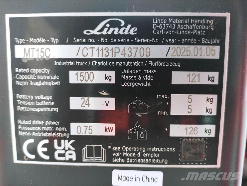 Linde MT15C Nízkozdvižný vozík