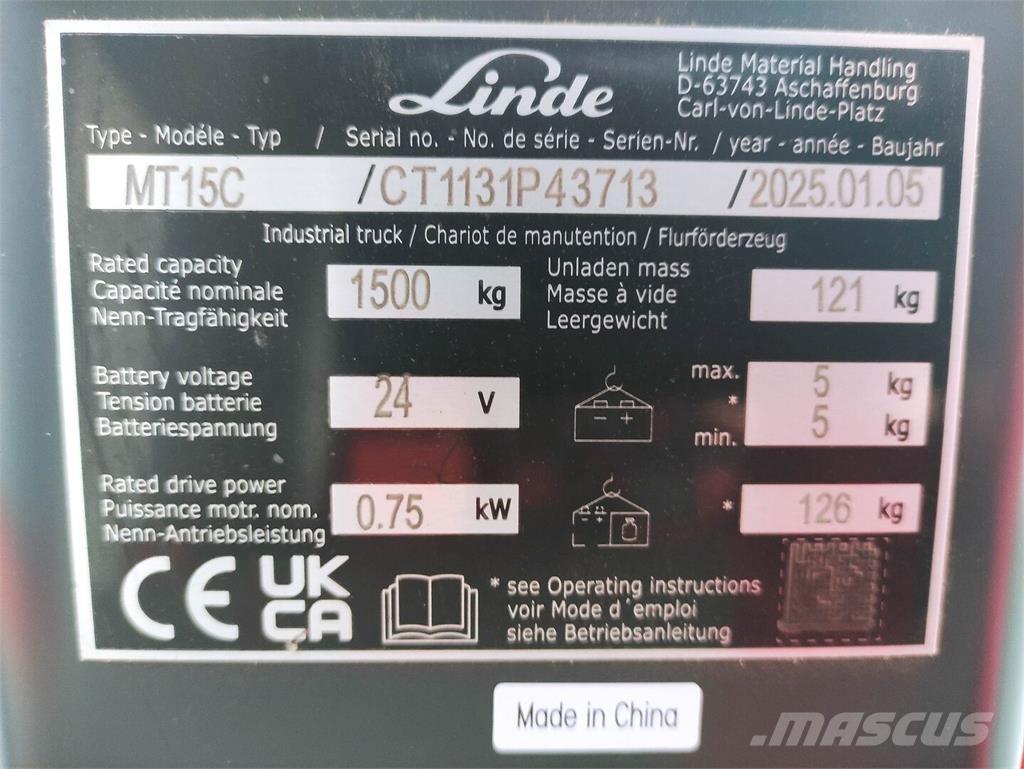 Linde MT15C Nízkozdvižný vozík