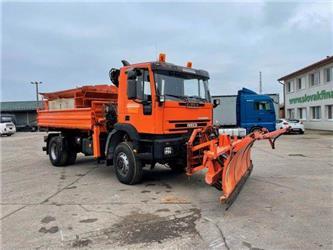 Iveco TRAKKER threesided kipper with crane 4x4 vin350