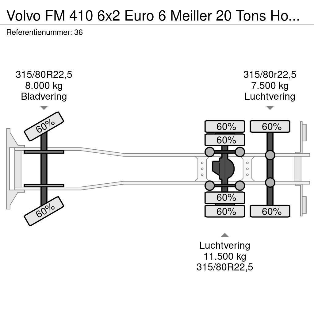 Volvo FM 410 6x2 Euro 6 Meiller 20 Tons Hooklift German Hákový nosič kontajnerov