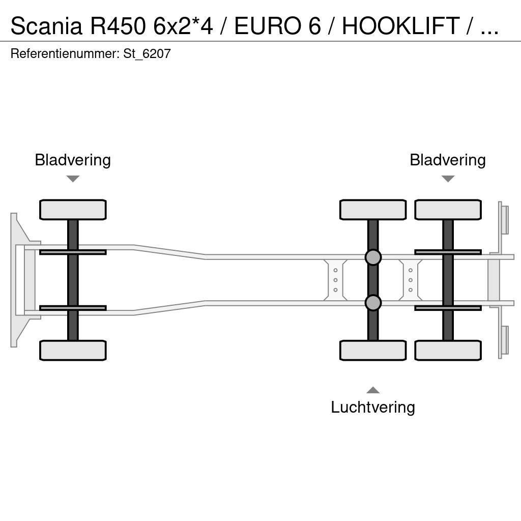 Scania R450 6x2*4 / EURO 6 / HOOKLIFT / ABROLKIPPER Hákový nosič kontajnerov