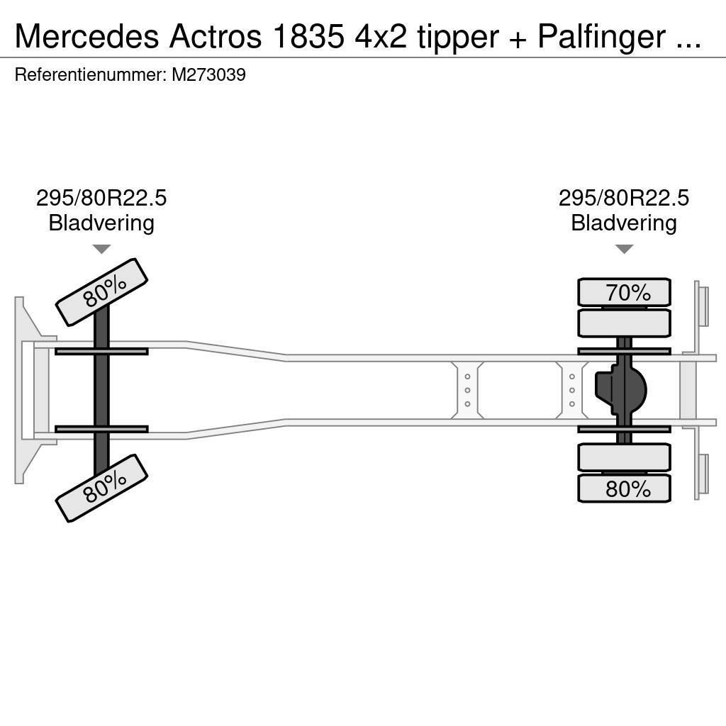 Mercedes-Benz Actros 1835 4x2 tipper + Palfinger PK12000 Sklápače