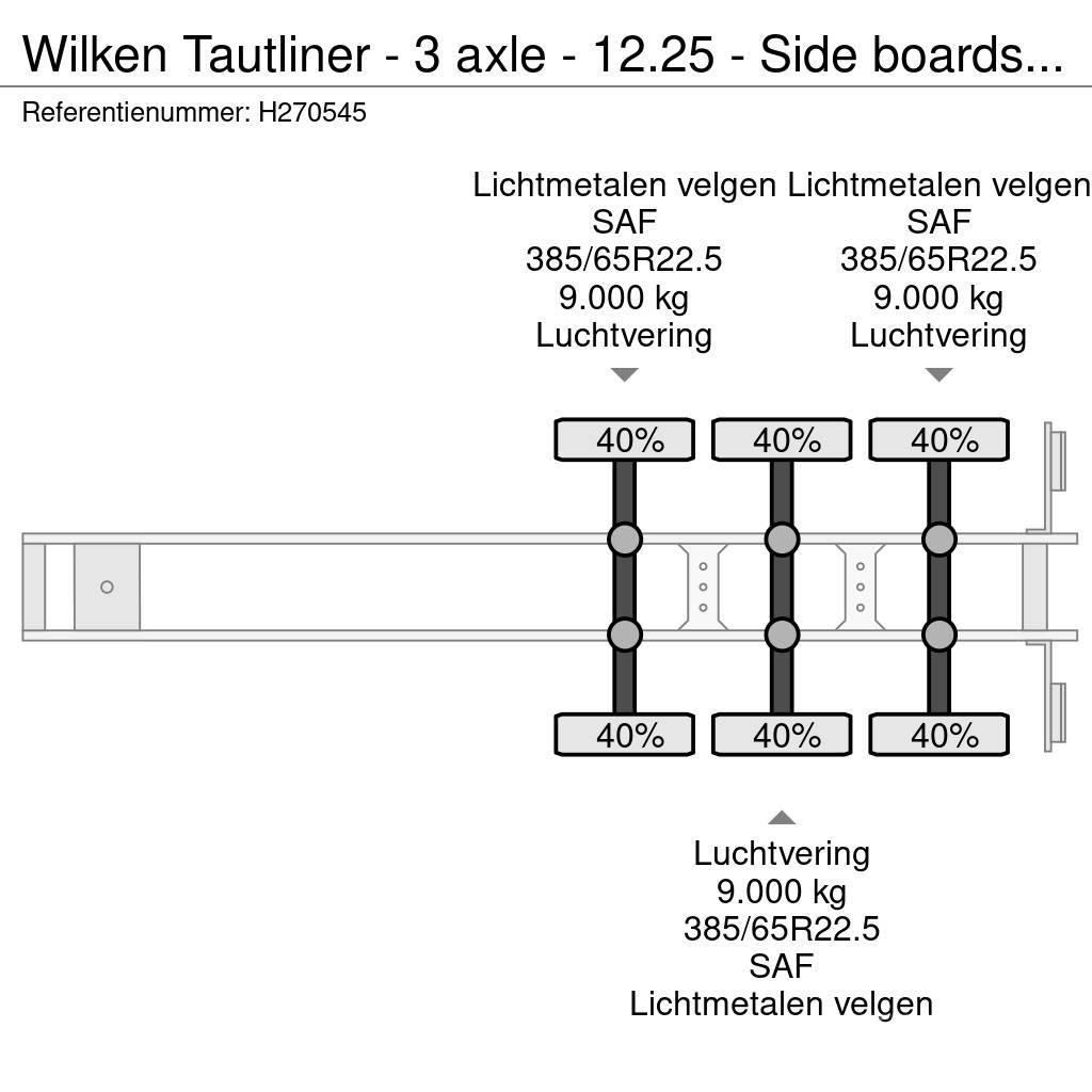  Wilken Tautliner - 3 axle - 12.25 - Side boards - Plachtové návesy