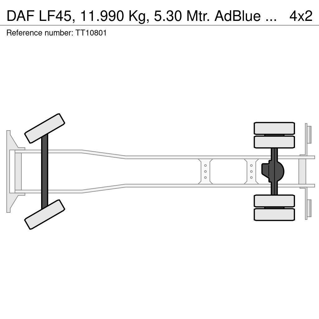 DAF LF45, 11.990 Kg, 5.30 Mtr. AdBlue Plošinové nákladné automobily/nákladné automobily so sklápacími bočnicami