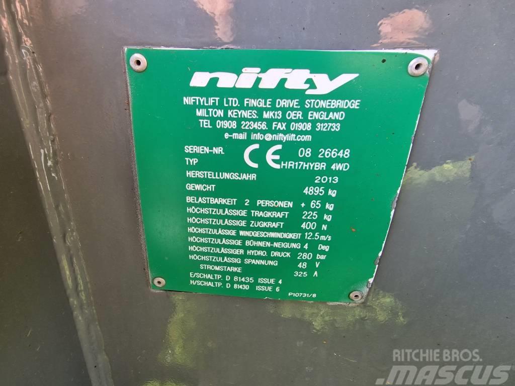 Niftylift HR17 hybrid 4x4 hybride knikarmhoogwerker hoogwerk Kĺbové plošiny