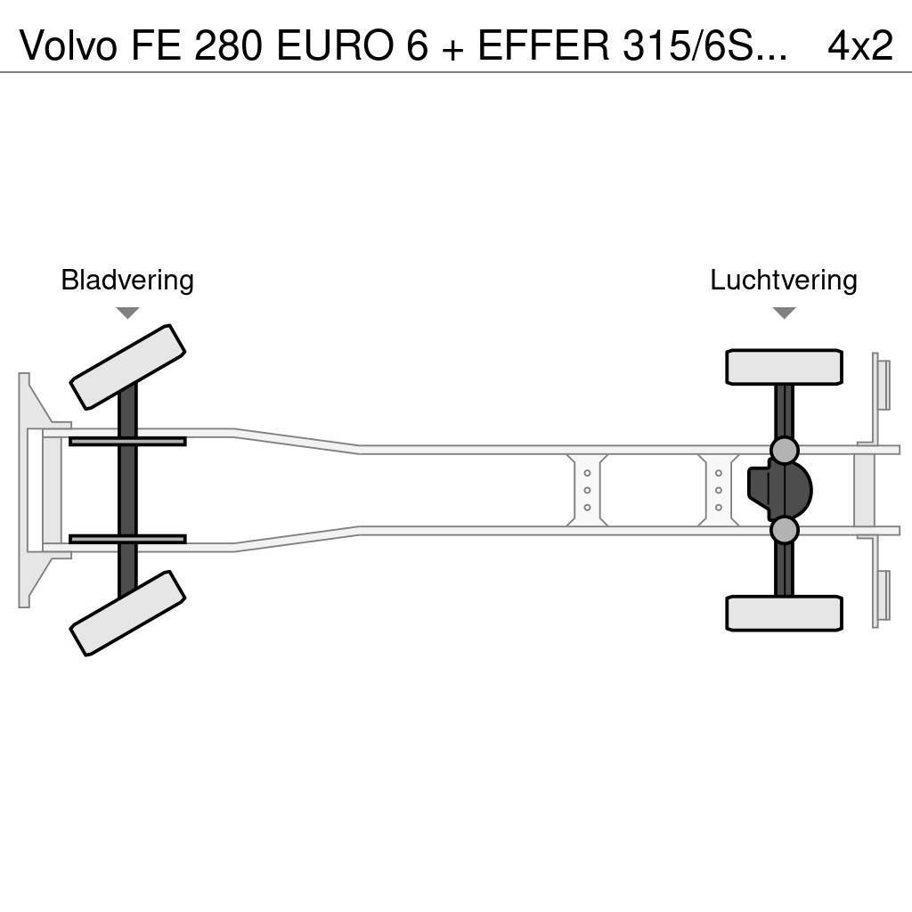 Volvo FE 280 EURO 6 + EFFER 315/6S + JIB 4S / LIER / WIN Univerzálne terénne žeriavy