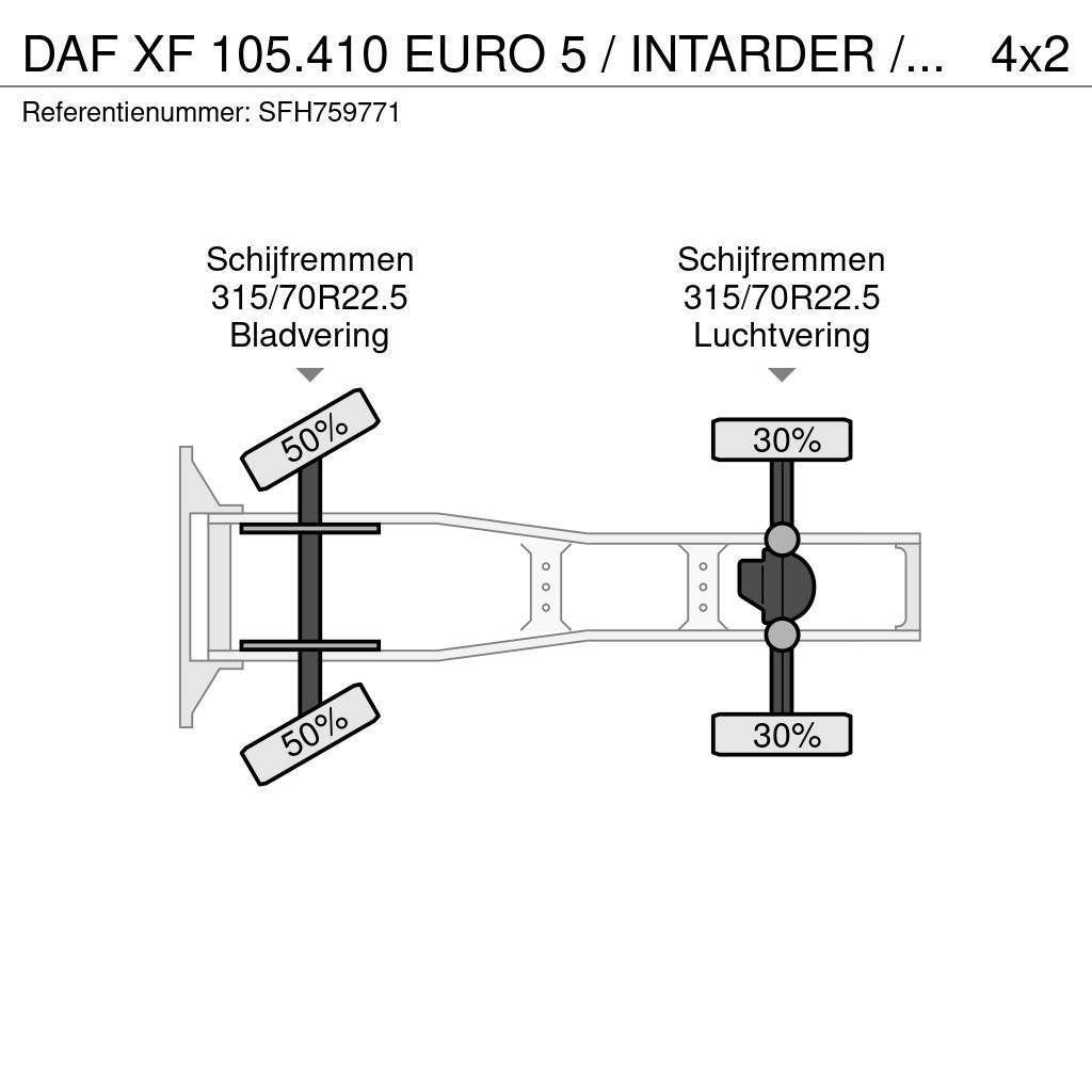 DAF XF 105.410 EURO 5 / INTARDER / COMPRESSOR / PTO / Ťahače