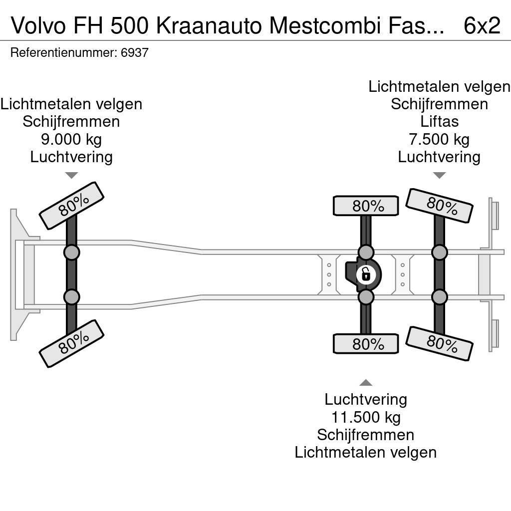 Volvo FH 500 Kraanauto Mestcombi Fassi Crane + Aanhanger Univerzálne terénne žeriavy