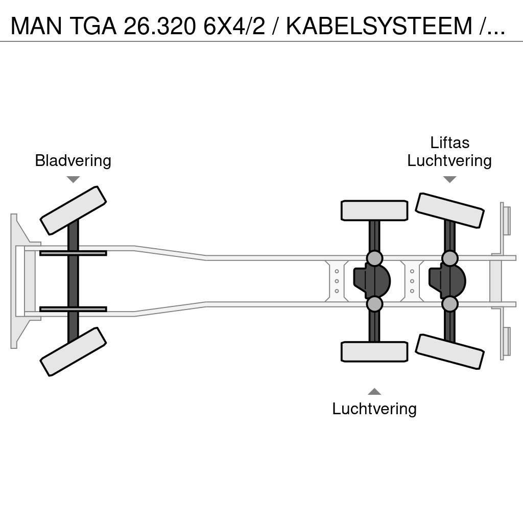 MAN TGA 26.320 6X4/2 / KABELSYSTEEM / CABLE SYSTEEM / Hákový nosič kontajnerov