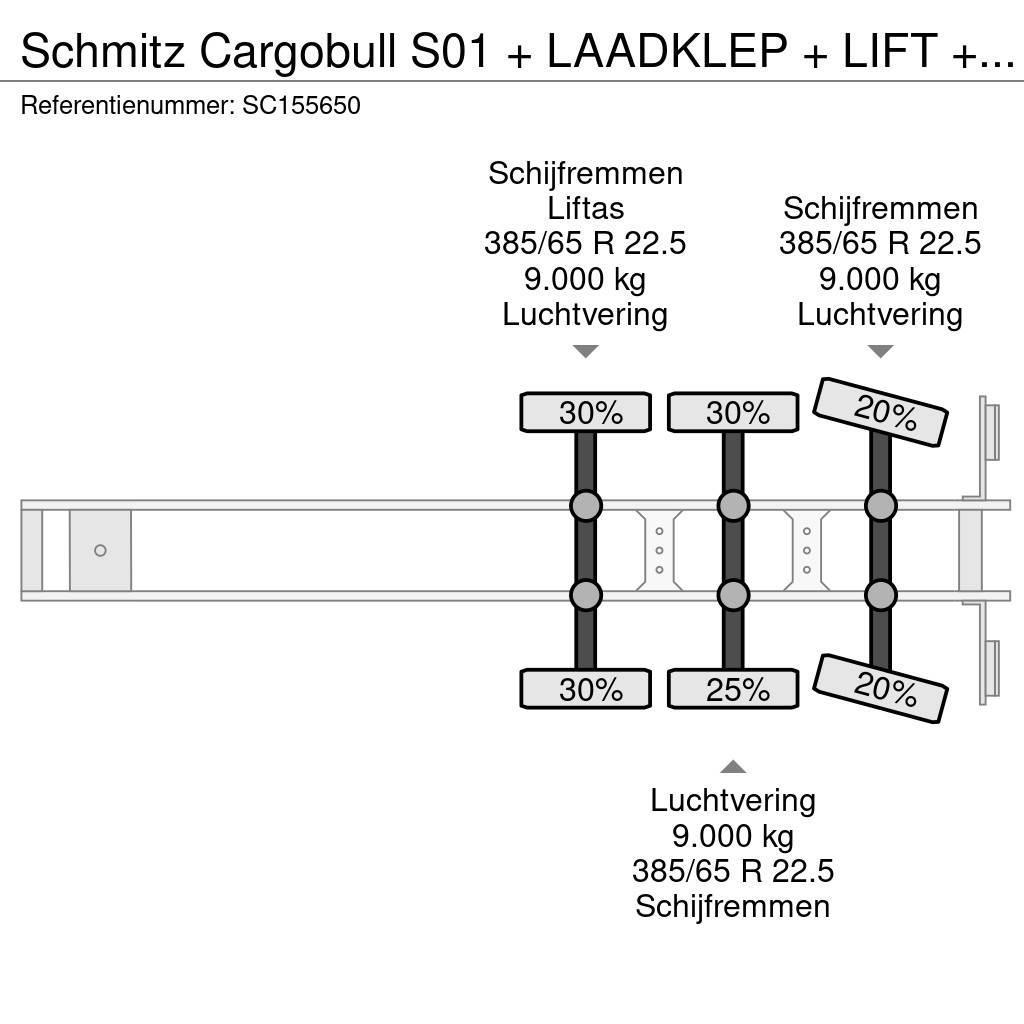 Schmitz Cargobull S01 + LAADKLEP + LIFT + STUURAS Plachtové návesy