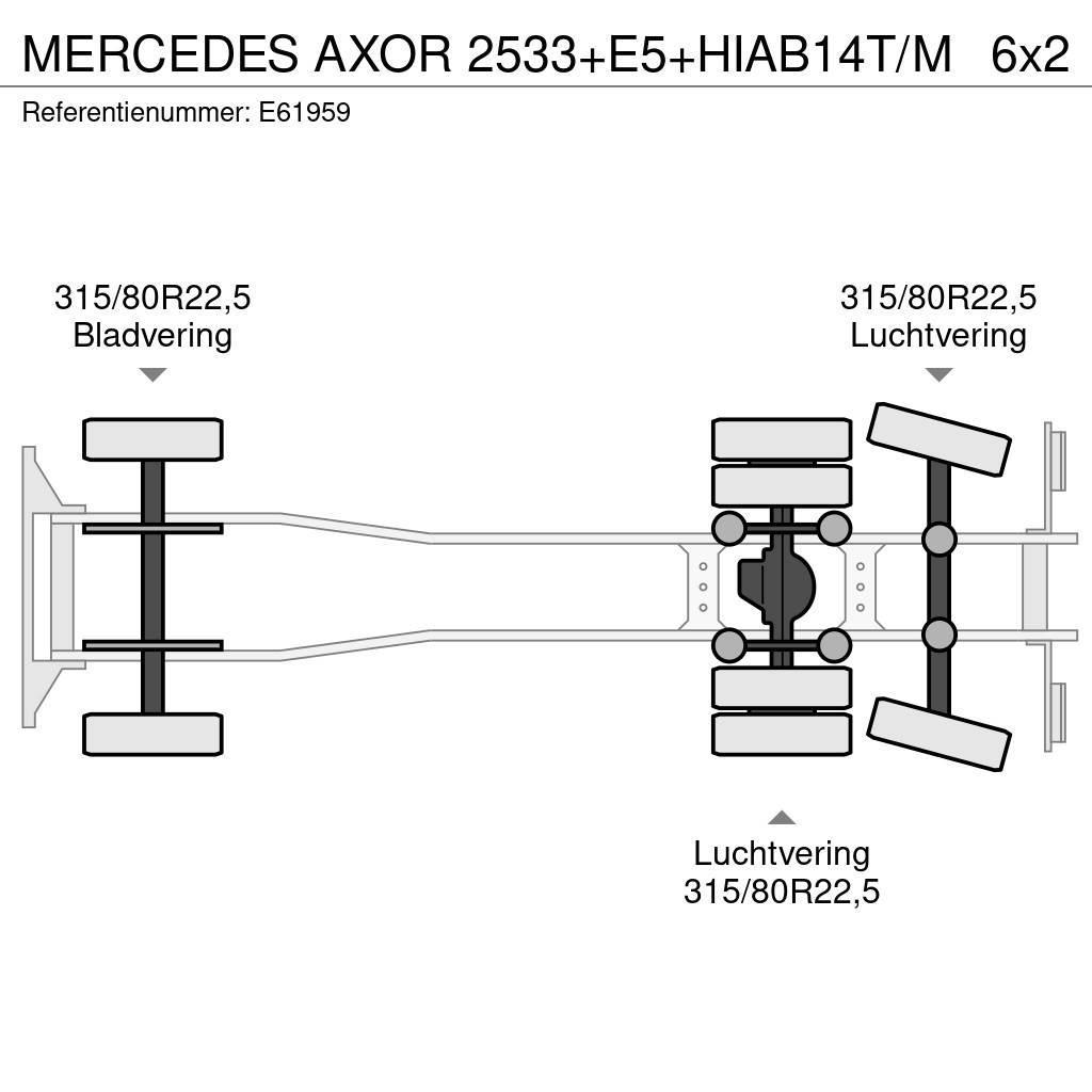 Mercedes-Benz AXOR 2533+E5+HIAB14T/M Plošinové nákladné automobily/nákladné automobily so sklápacími bočnicami