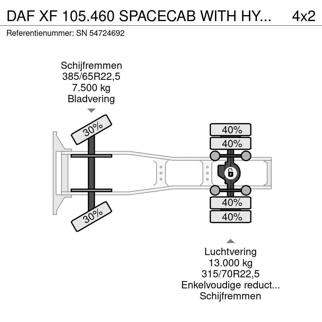 DAF XF 105.460 SPACECAB WITH HYDRAULIC KIT (ZF16 MANUA Ťahače