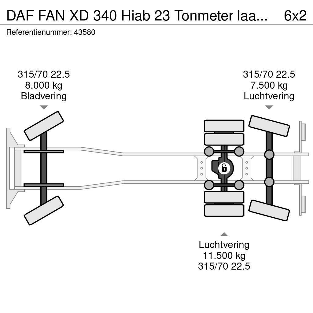 DAF FAN XD 340 Hiab 23 Tonmeter laadkraan + Welvaarts Smetiarske vozidlá