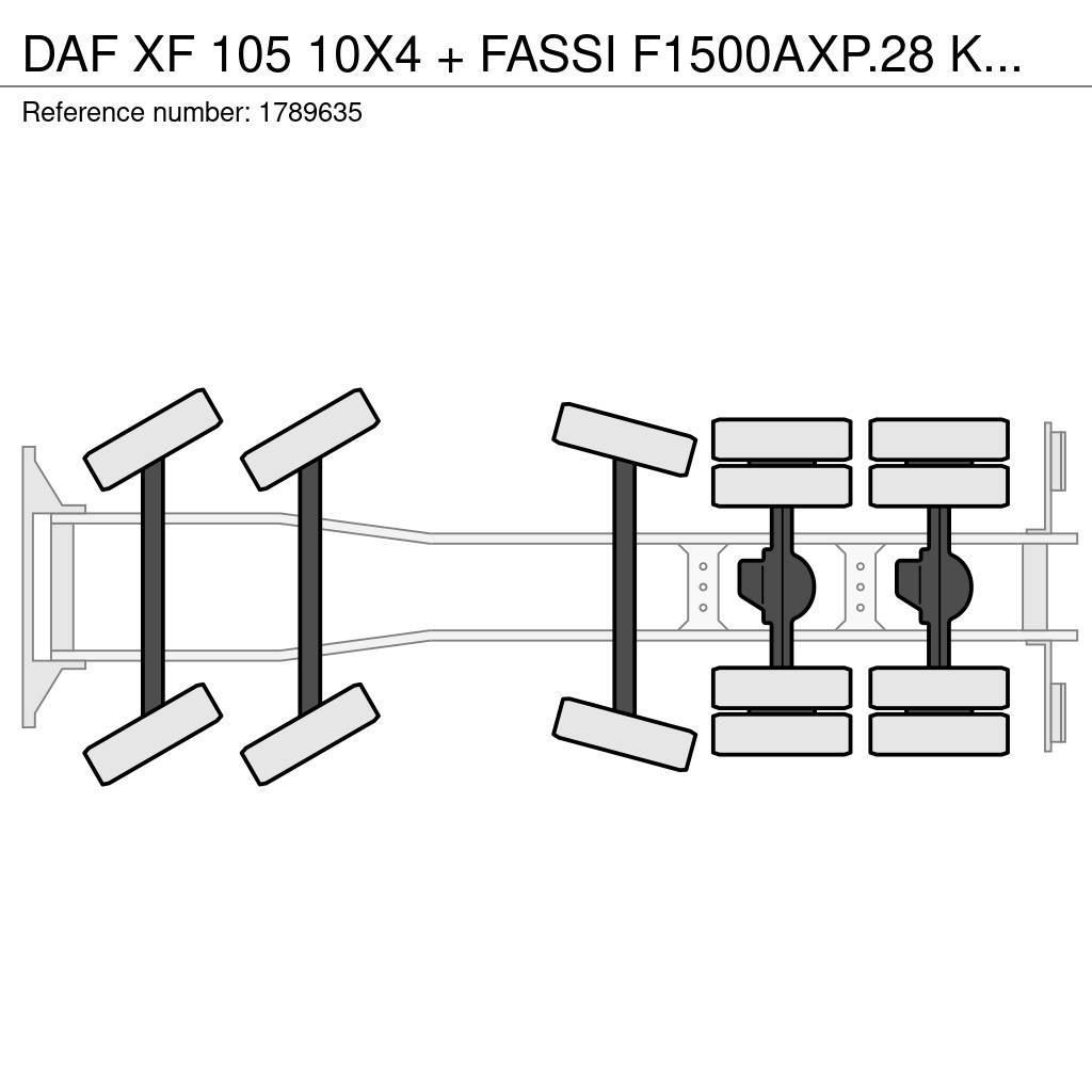 DAF XF 105 10X4 + FASSI F1500AXP.28 KRAAN/KRAN/CRANE/G Autožeriavy, hydraulické ruky