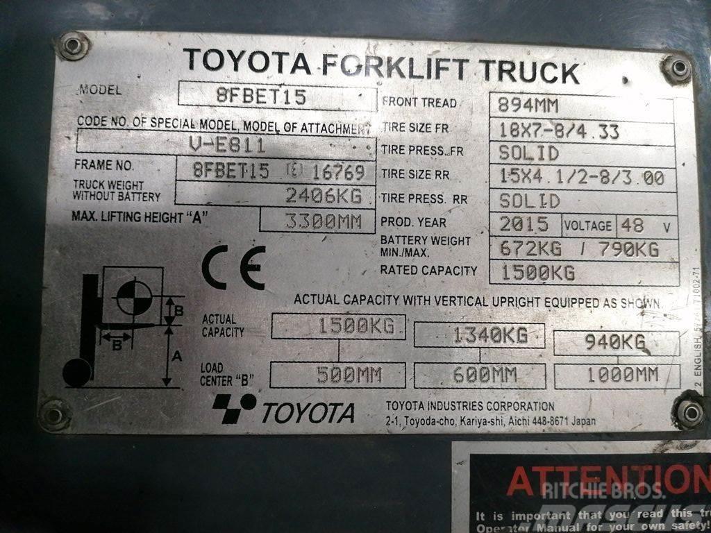 Toyota 8FBET15 Akumulátorové vozíky