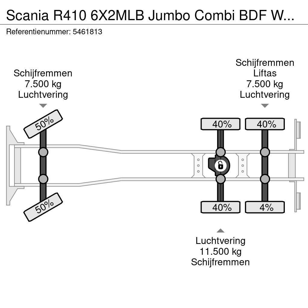 Scania R410 6X2MLB Jumbo Combi BDF Wechsel Hubdach Retard Skriňová nadstavba