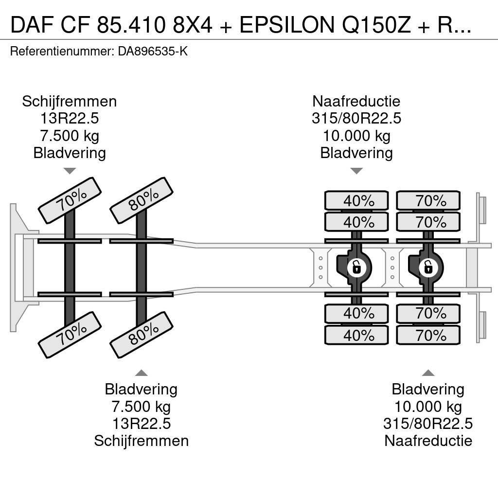DAF CF 85.410 8X4 + EPSILON Q150Z + REMOTE - FULL STEE Univerzálne terénne žeriavy