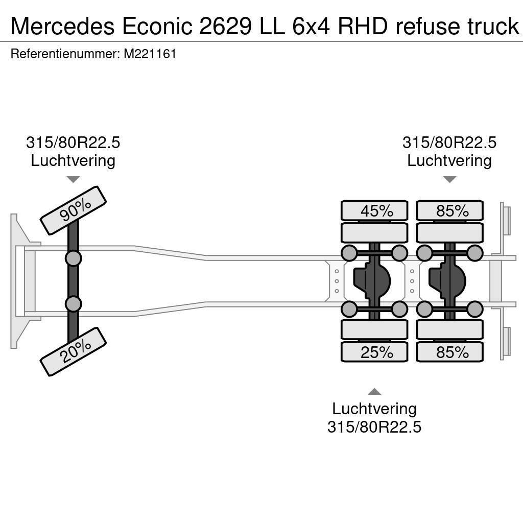 Mercedes-Benz Econic 2629 LL 6x4 RHD refuse truck Smetiarske vozidlá
