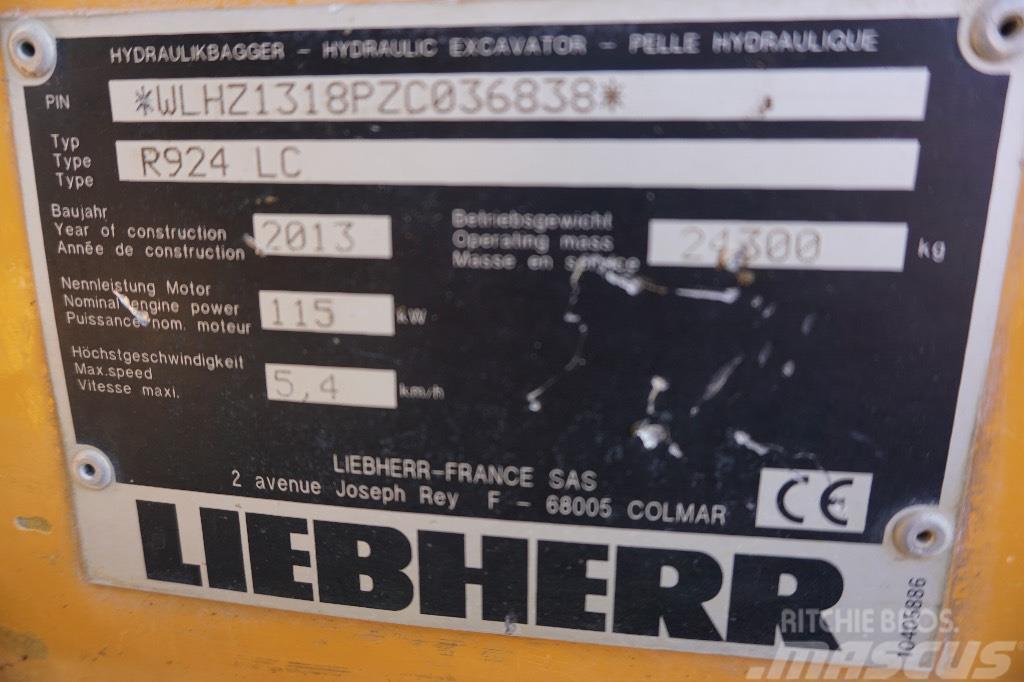 Liebherr R 924 LC Pásové rýpadlá