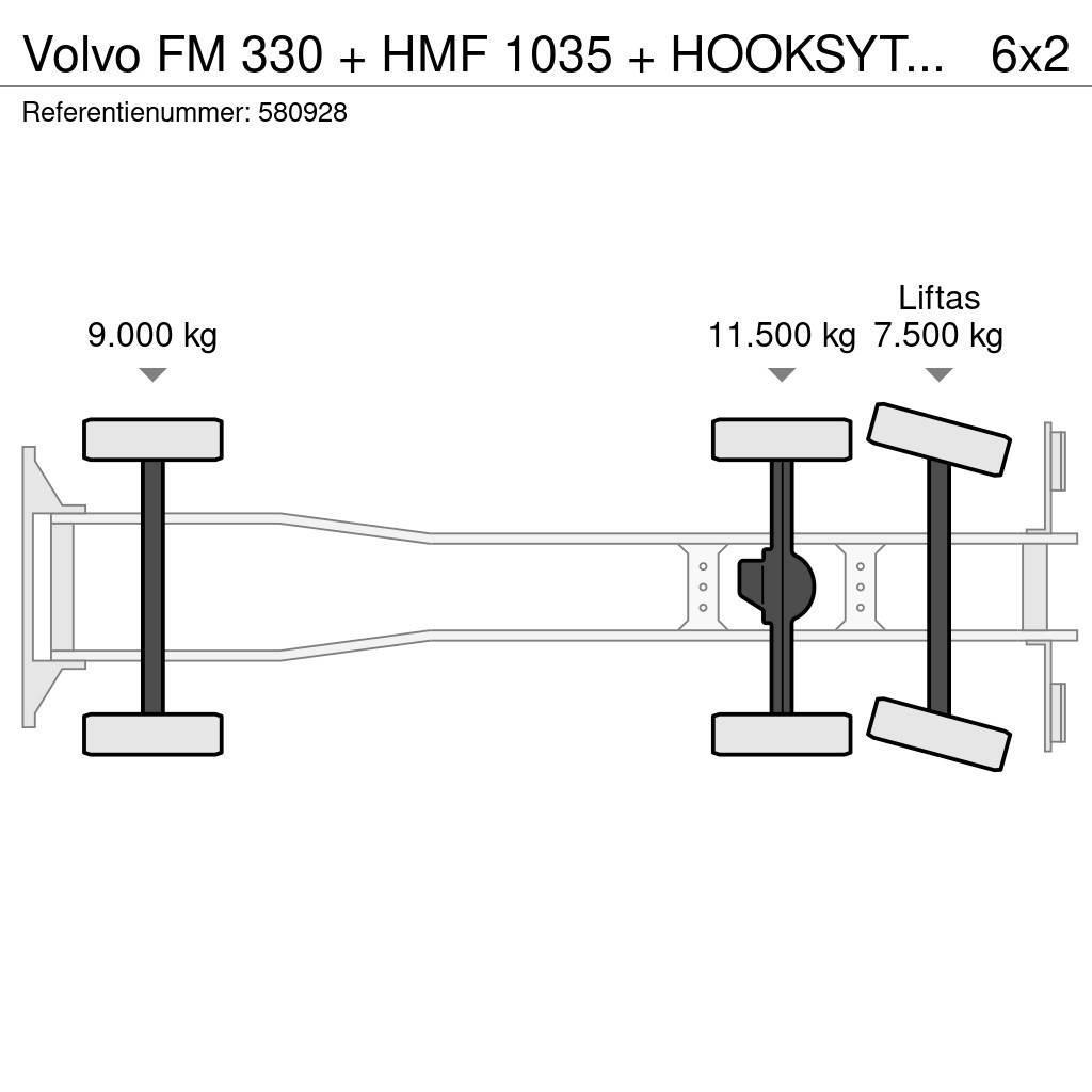 Volvo FM 330 + HMF 1035 + HOOKSYTEM HYVA + EURO 5 + 6X2 Univerzálne terénne žeriavy