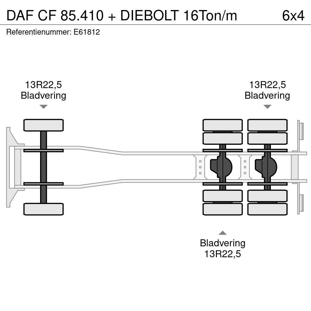 DAF CF 85.410 + DIEBOLT 16Ton/m Nosiče kontajnerov/Prepravníky kontajnerov