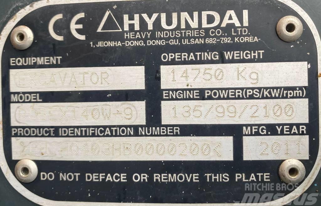 Hyundai Robex 140 W-9 Kolesové rýpadlá