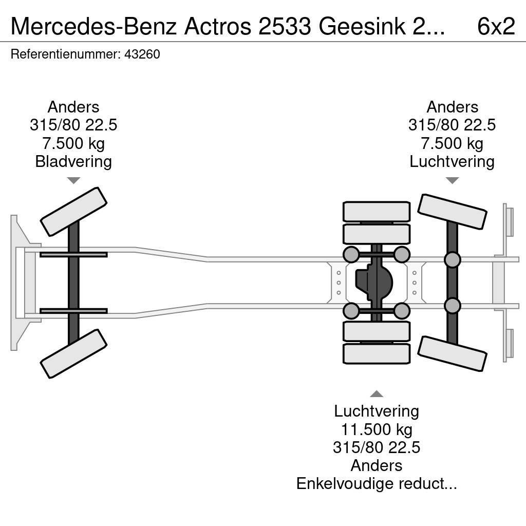 Mercedes-Benz Actros 2533 Geesink 23m³ GEC Welvaarts weegsysteem Smetiarske vozidlá