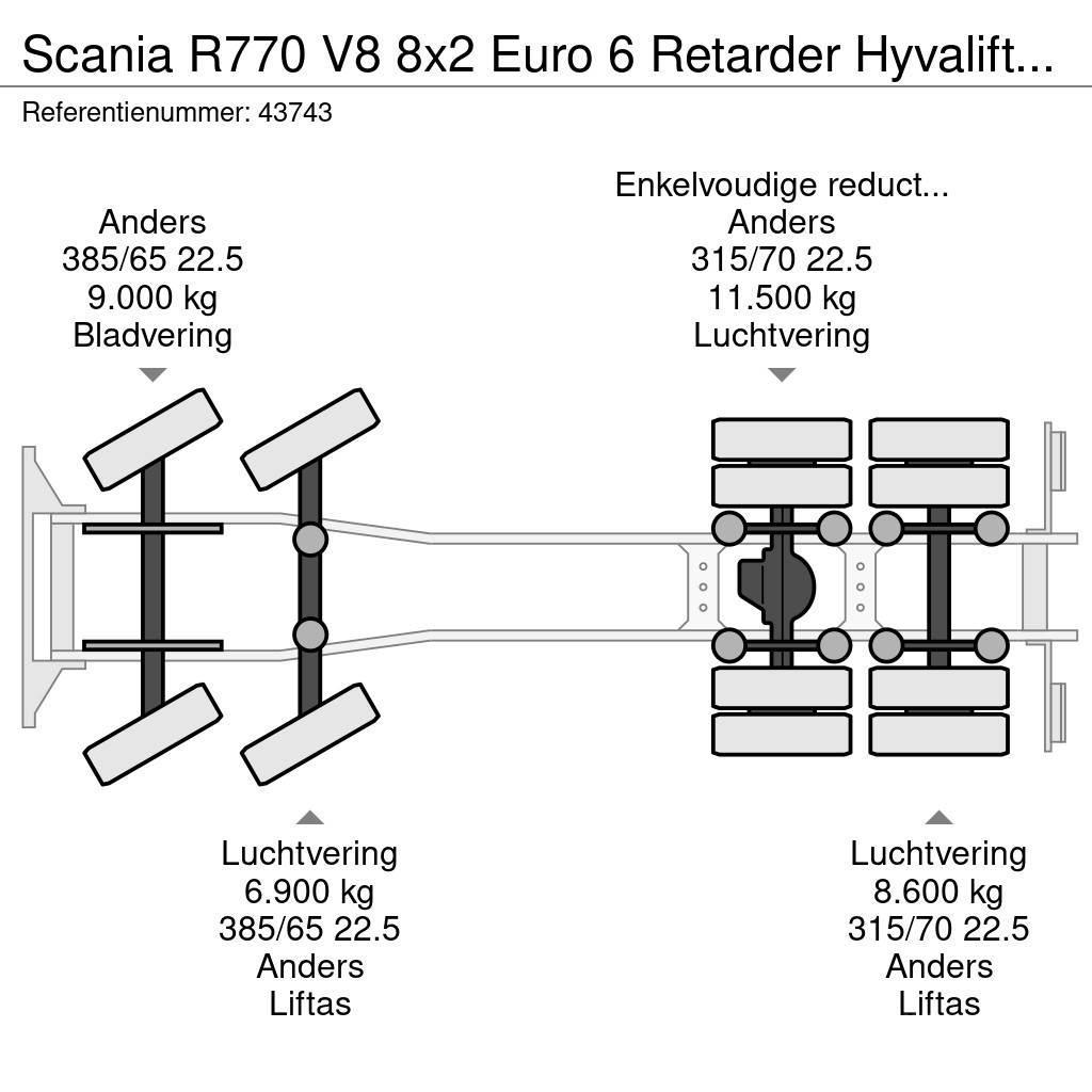 Scania R770 V8 8x2 Euro 6 Retarder Hyvalift 26 Ton NEW AN Hákový nosič kontajnerov