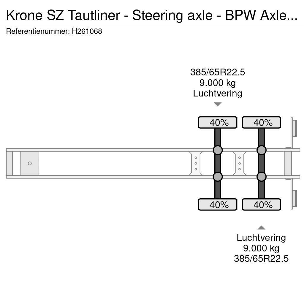 Krone SZ Tautliner - Steering axle - BPW Axle - Sliding Plachtové návesy