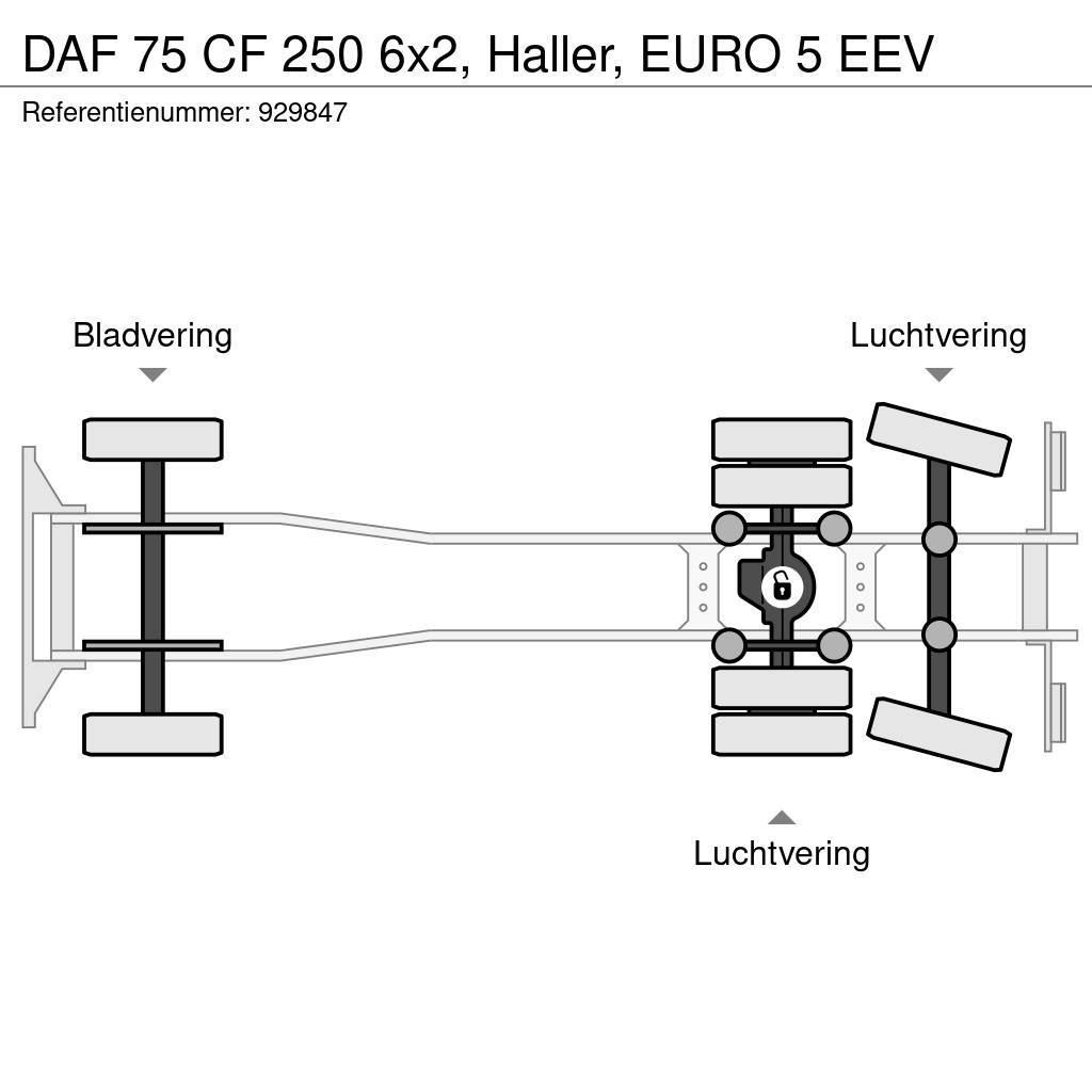 DAF 75 CF 250 6x2, Haller, EURO 5 EEV Smetiarske vozidlá