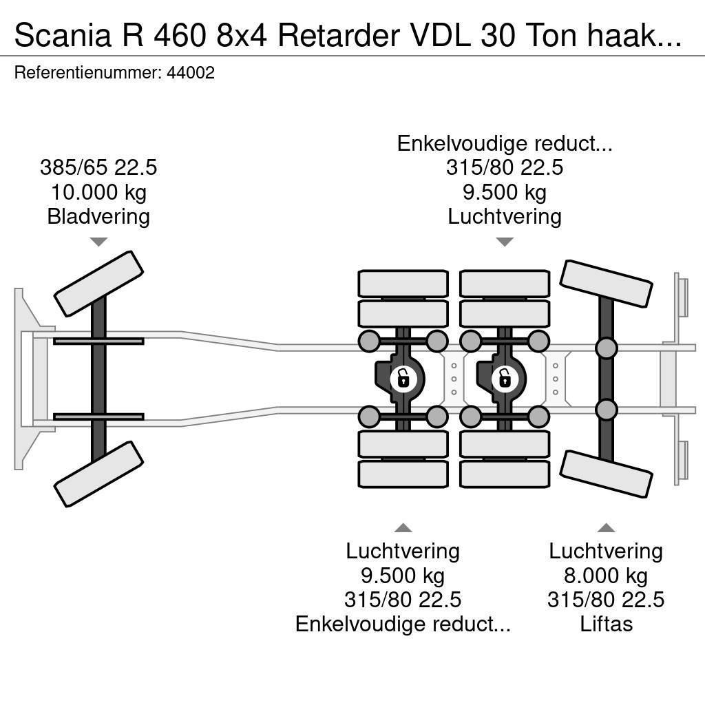 Scania R 460 8x4 Retarder VDL 30 Ton haakarmsysteem NEW A Hákový nosič kontajnerov