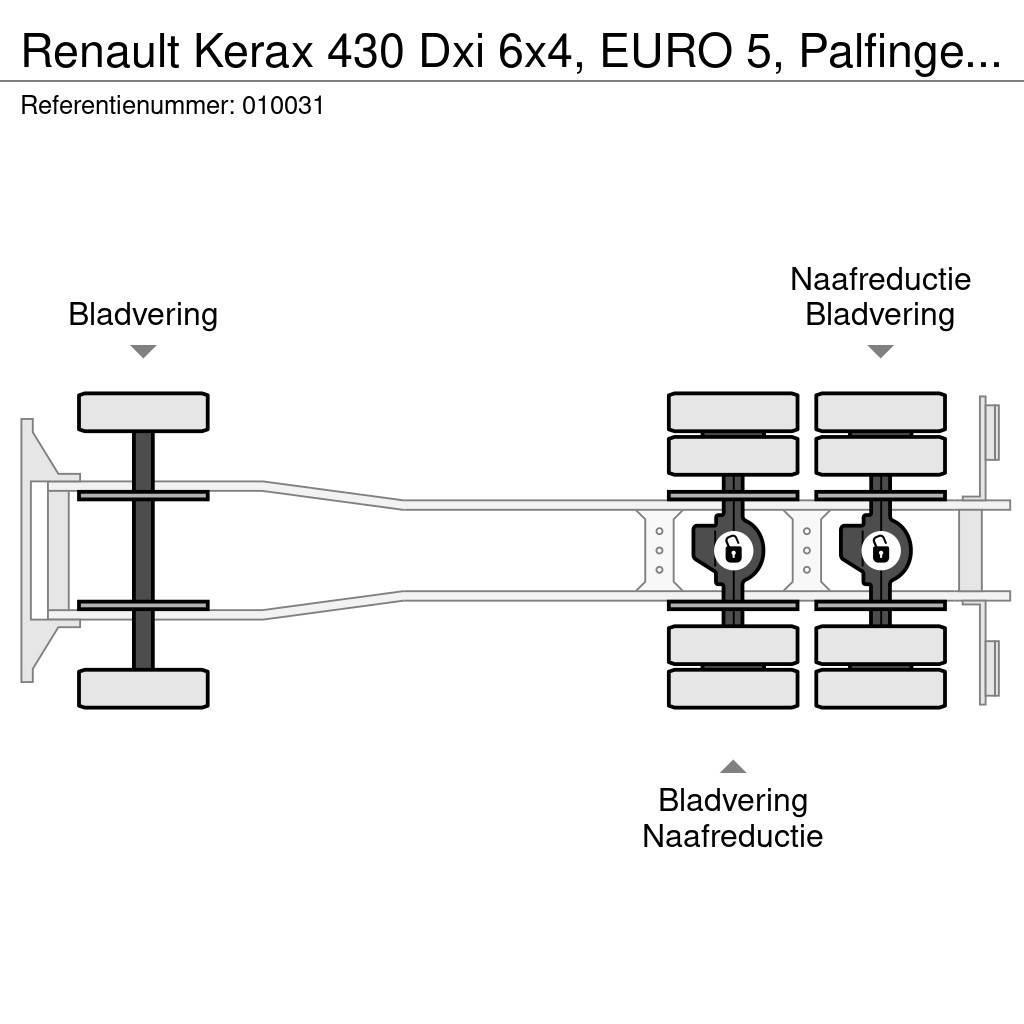 Renault Kerax 430 Dxi 6x4, EURO 5, Palfinger, Remote, Stee Plošinové nákladné automobily/nákladné automobily so sklápacími bočnicami