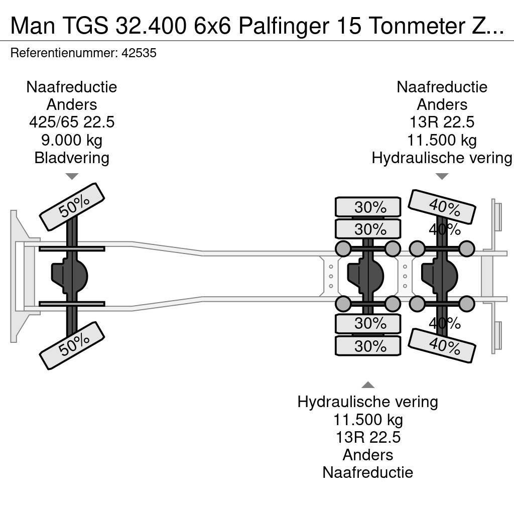 MAN TGS 32.400 6x6 Palfinger 15 Tonmeter Z-kraan Sklápače