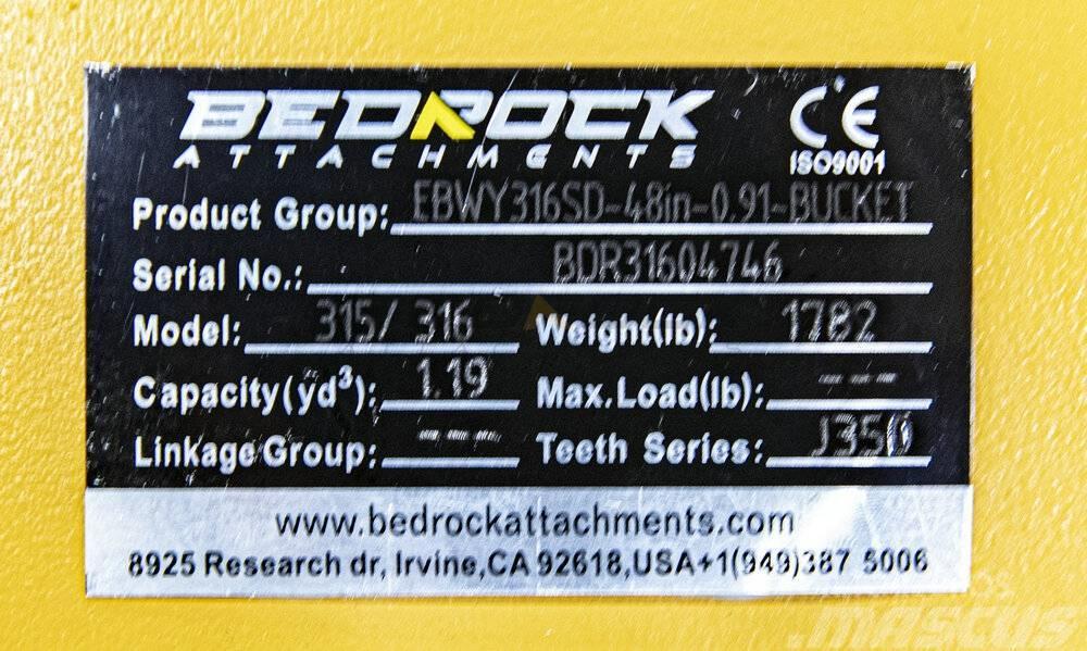 CAT 48" Severe Rock Bucket 315D/F,316E/F,318D2/E/F Ďalšie komponenty