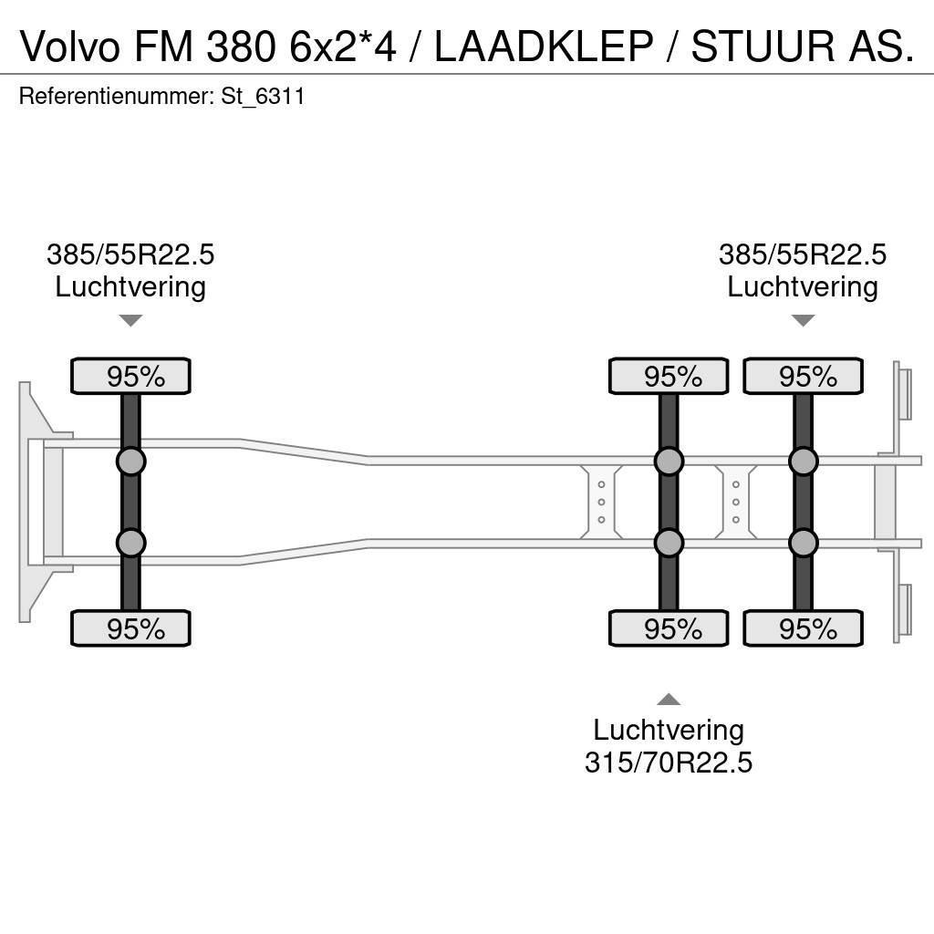 Volvo FM 380 6x2*4 / LAADKLEP / STUUR AS. Skriňová nadstavba