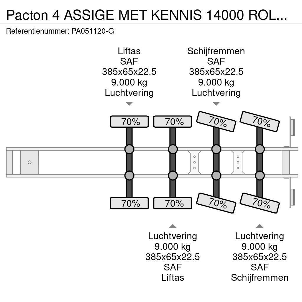 Pacton 4 ASSIGE MET KENNIS 14000 ROLLER KRAAN Valníkové návesy/Návesy sa sklápacím bočnicami