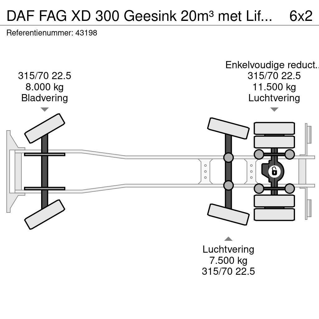 DAF FAG XD 300 Geesink 20m³ met Liftmate Instaplift Smetiarske vozidlá