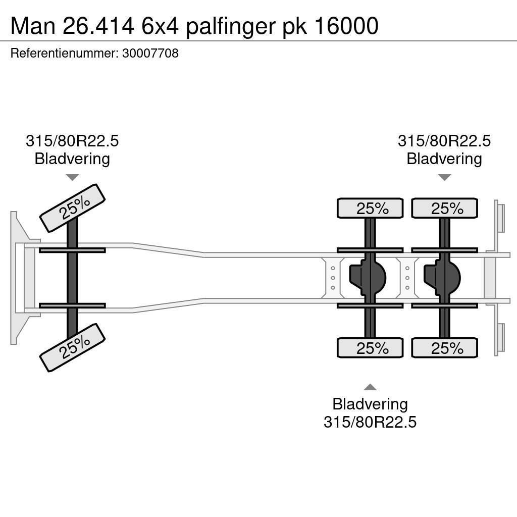 MAN 26.414 6x4 palfinger pk 16000 Autožeriavy, hydraulické ruky
