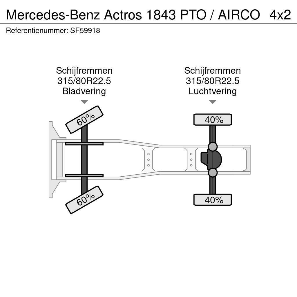 Mercedes-Benz Actros 1843 PTO / AIRCO Ťahače