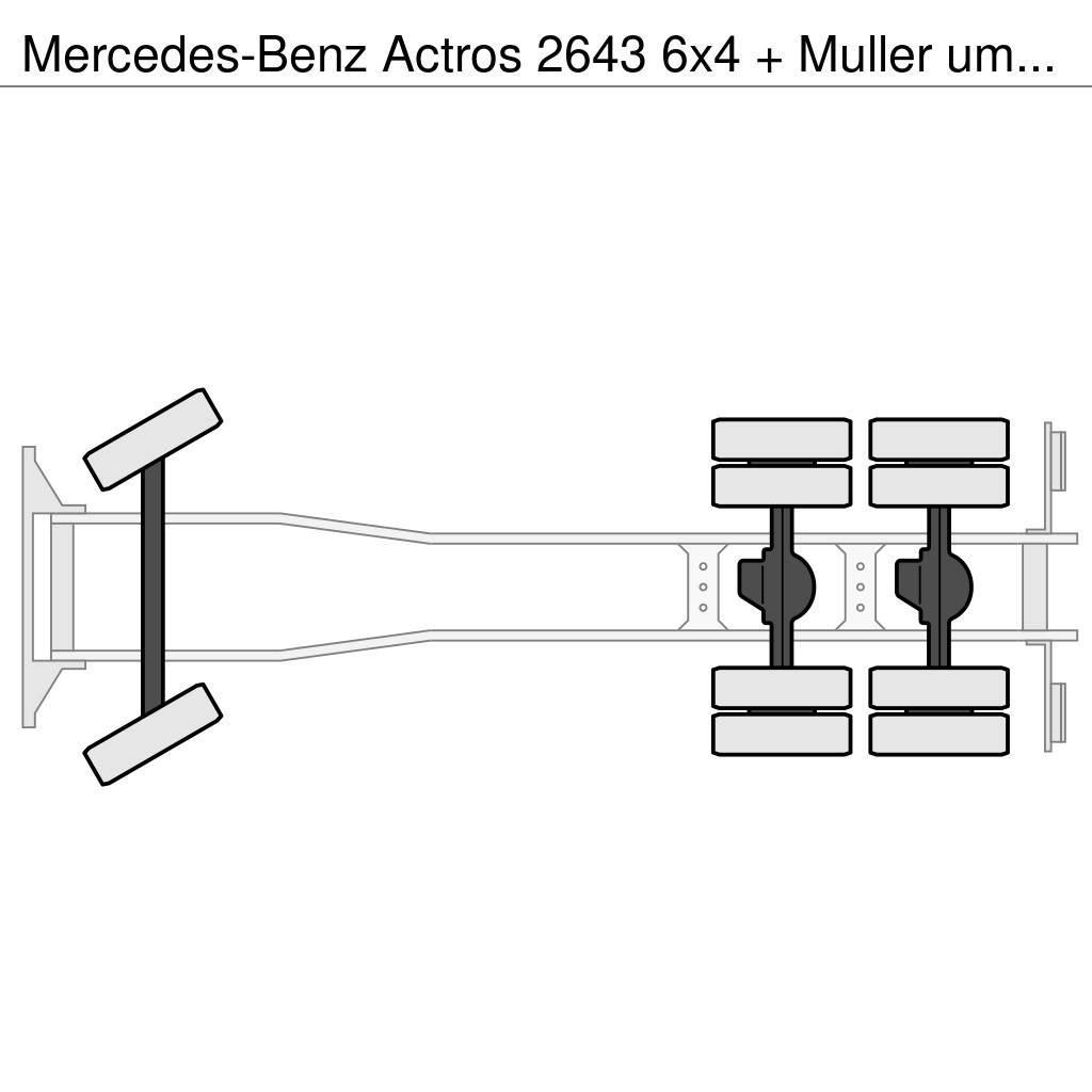 Mercedes-Benz Actros 2643 6x4 + Muller umwelttechniek aufbau Kombinované/Čerpacie cisterny