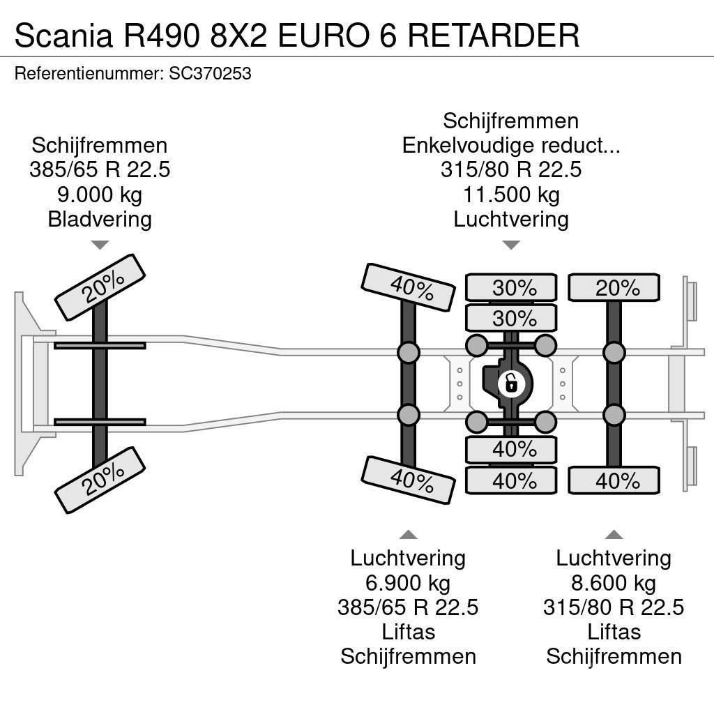 Scania R490 8X2 EURO 6 RETARDER Nákladné vozidlá bez nadstavby
