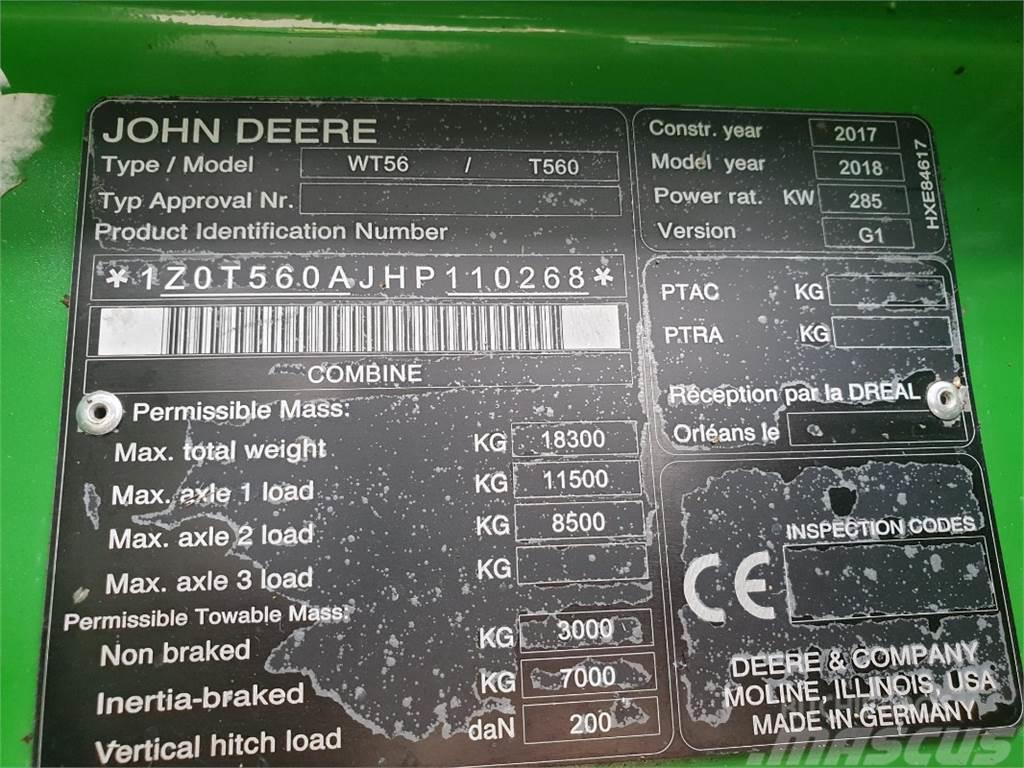 John Deere T560 Kombinované zberacie stroje