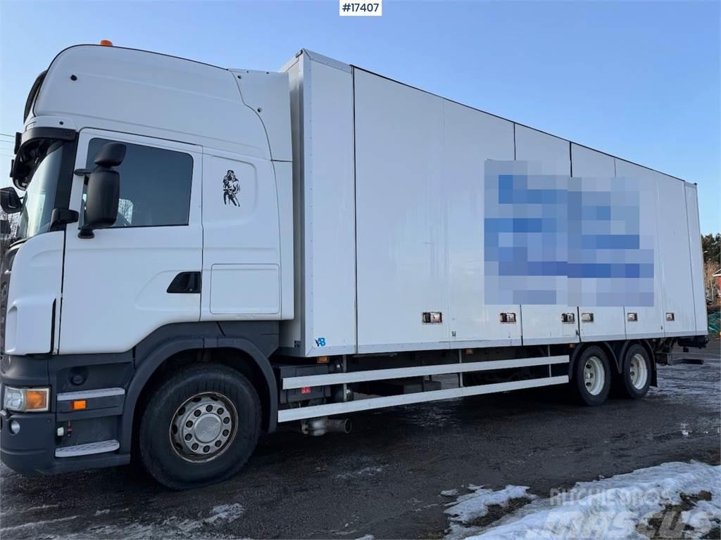Scania R420LB 6x2 box truck w/ rear lift REP OBJECT Skriňová nadstavba