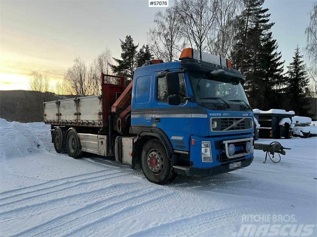 Volvo FM 400 6*2 Crane Truck with tiltable flatbed + Pal Autožeriavy, hydraulické ruky