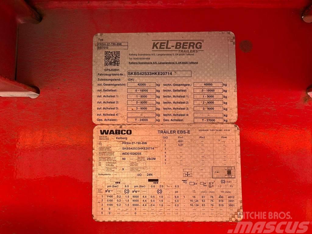 Kel-Berg PRSH-27-TRI-BW HIAB 228E-4 / PLATFORM L=12400 mm Valníkové návesy/Návesy sa sklápacím bočnicami