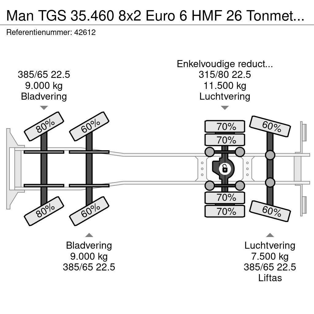 MAN TGS 35.460 8x2 Euro 6 HMF 26 Tonmeter laadkraan Hákový nosič kontajnerov