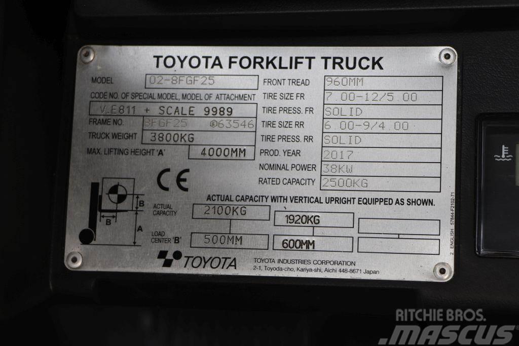 Toyota 02-8FGF25 LPG vozíky